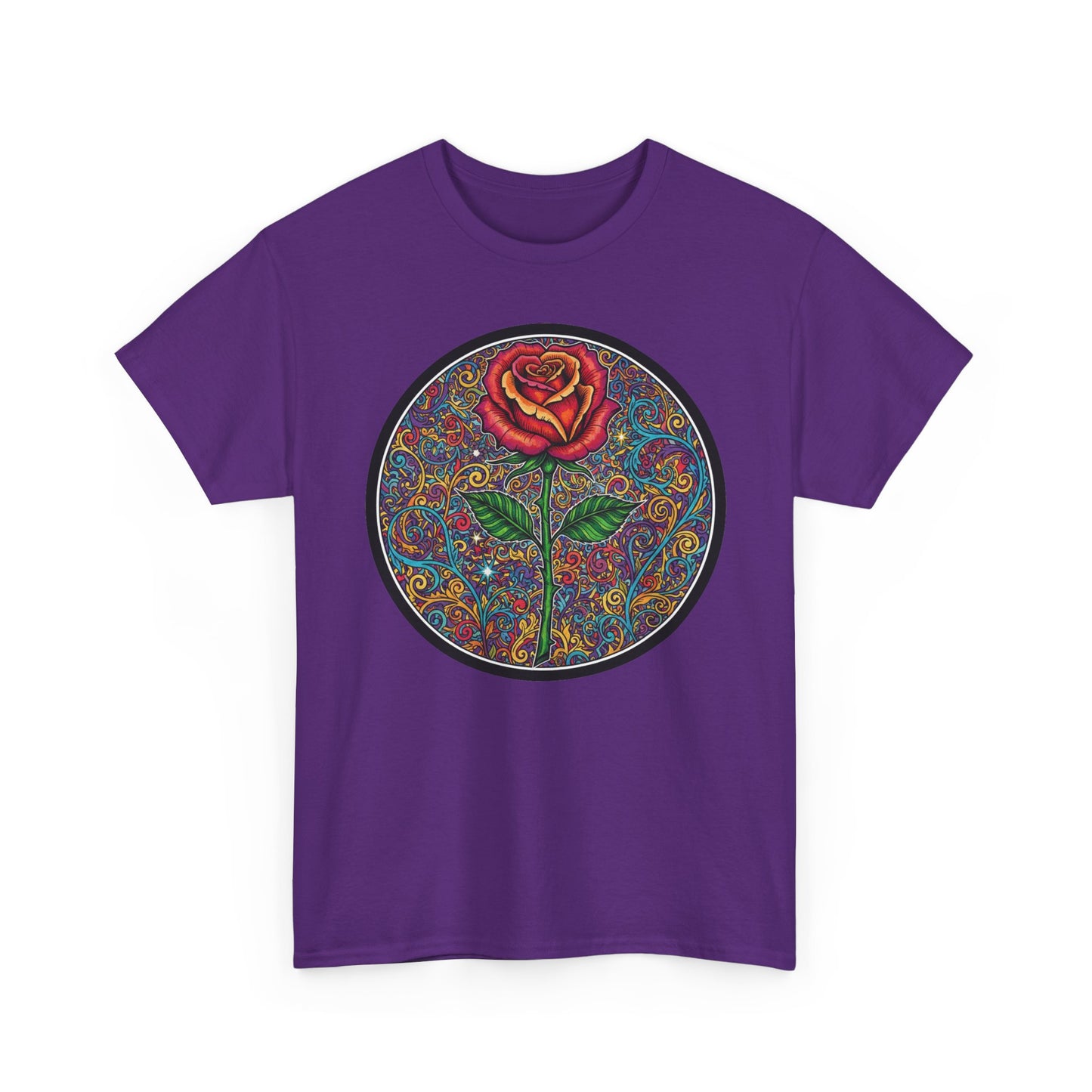 Floral Rose Mandala Tee | Psychedelic Boho Rose Graphic T-Shirt