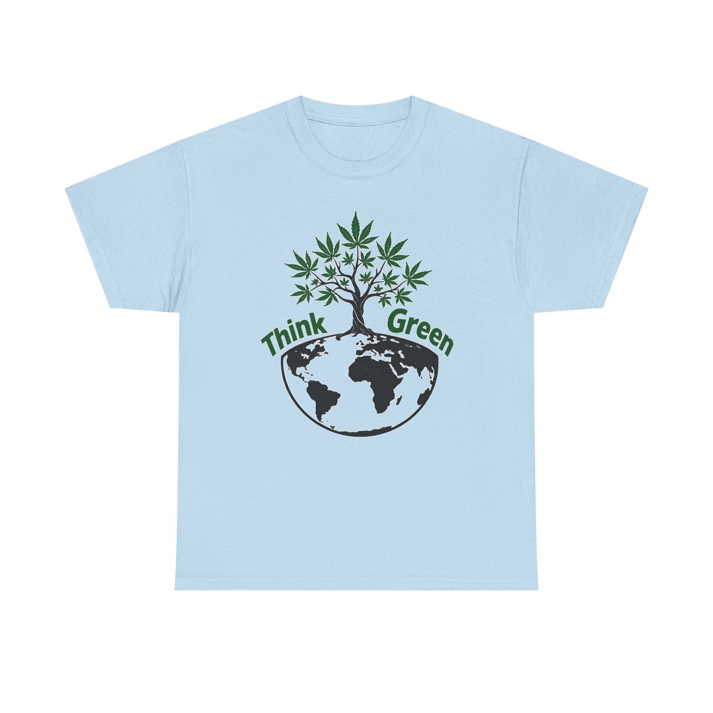 Think Green Marijuana Earth Tree T-Shirt | Environmental Graphic Tee