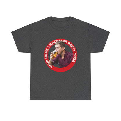 Bachelor Party Photo Tee | Custom Photo, Name & Year Circle