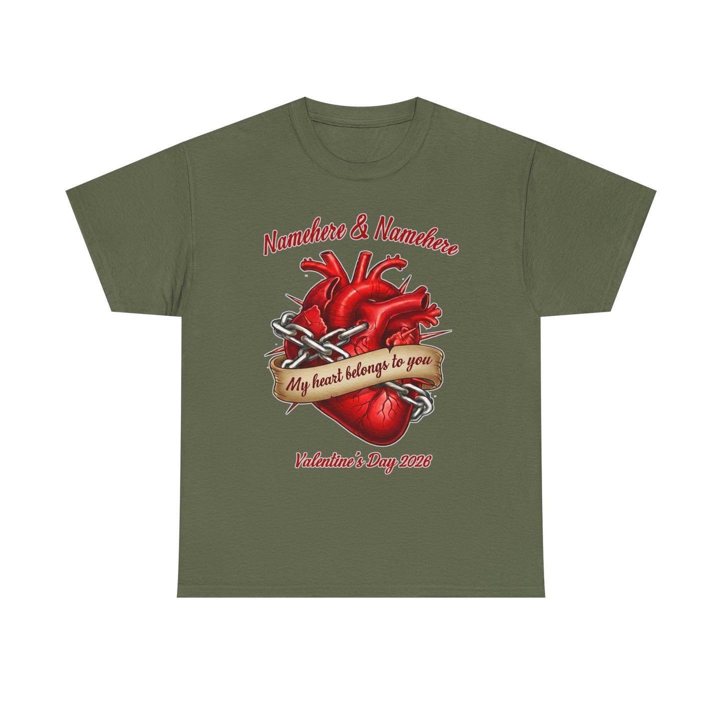 Valentines Day CUSTOMIZABLE | My heart is yours | Heart in chains | Personalized T-shirt