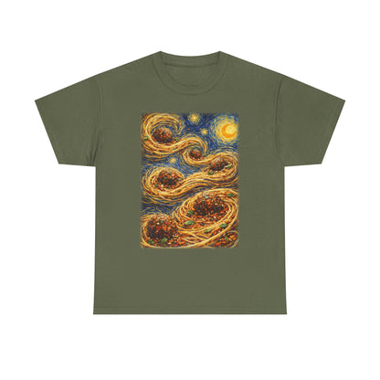 Spaghetti Night Van Gogh Inspired Swirl Tee |  Starry Night Sky Art