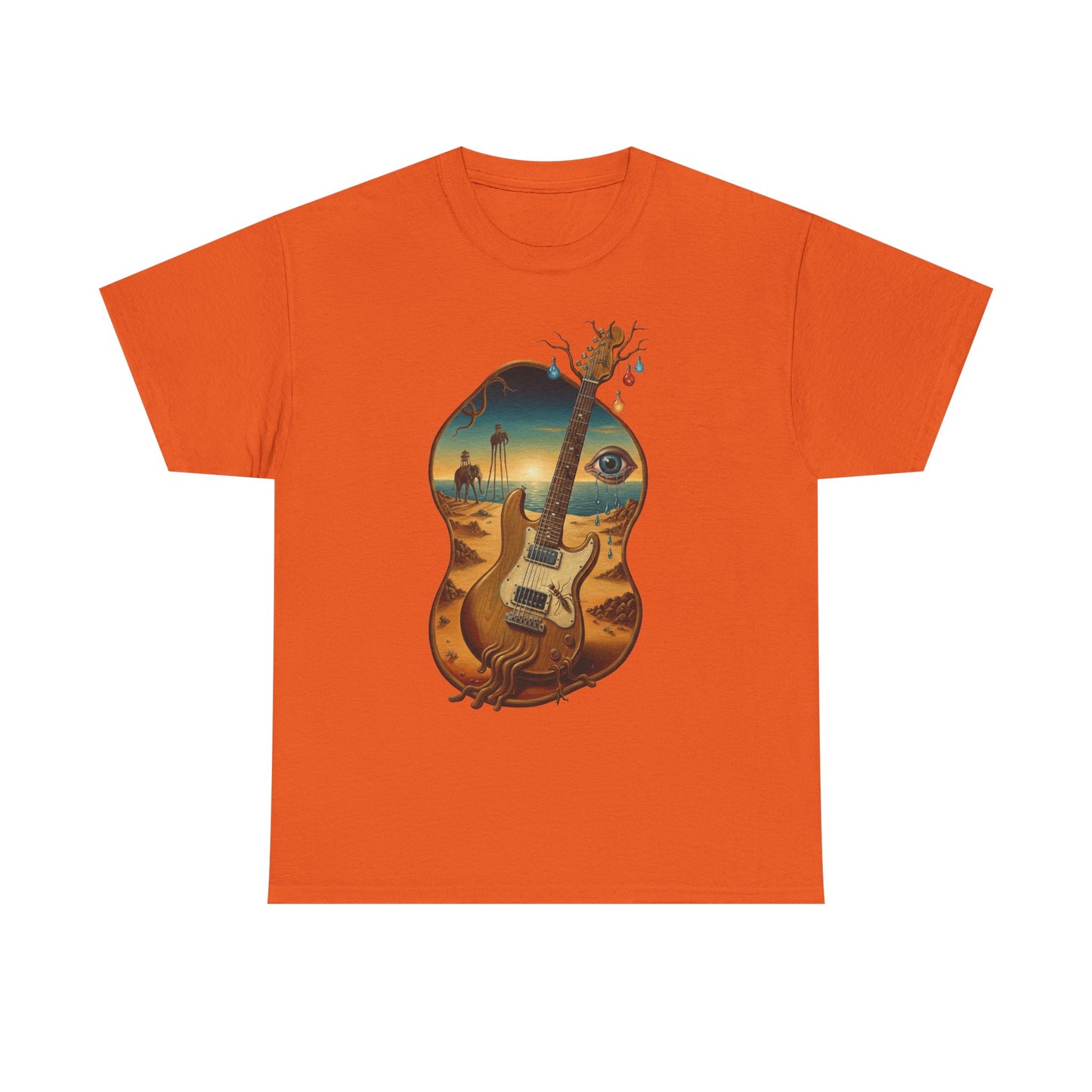 Surreal Desert Guitar Tee | Acoustic Guitar, Desert Landscape