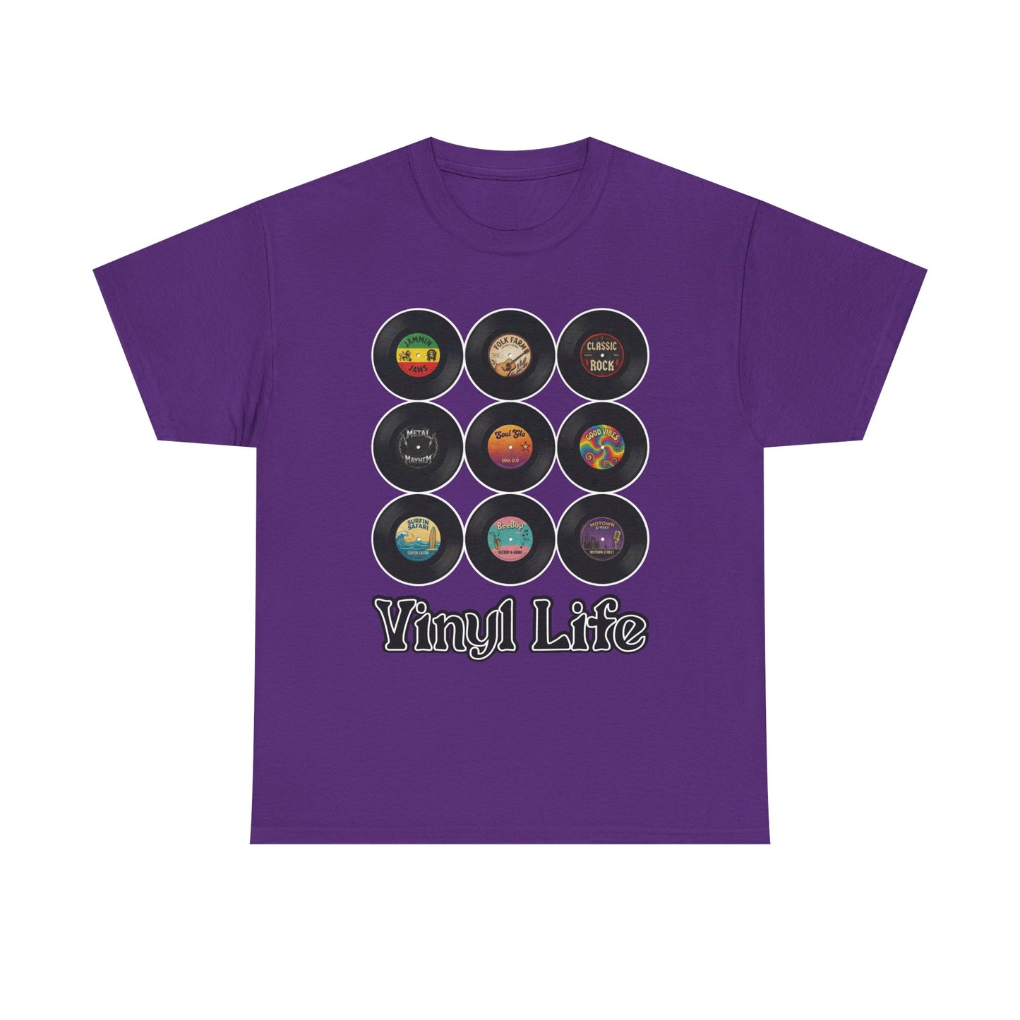Vinyl Life record collection Tee | Retro vinyl records graphic T-Shirt