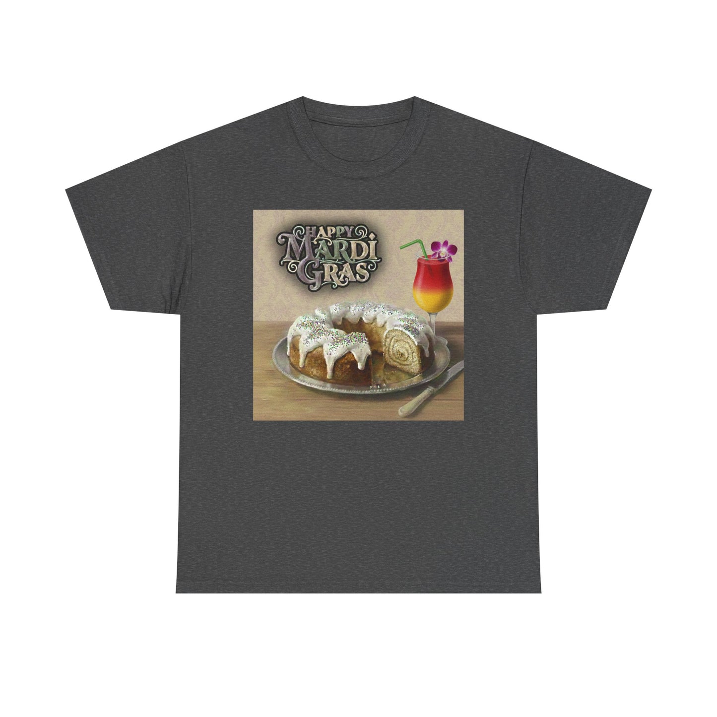 Mardi Gras King Cake and Drink | Happy Mardi Gras Fat Tuesday