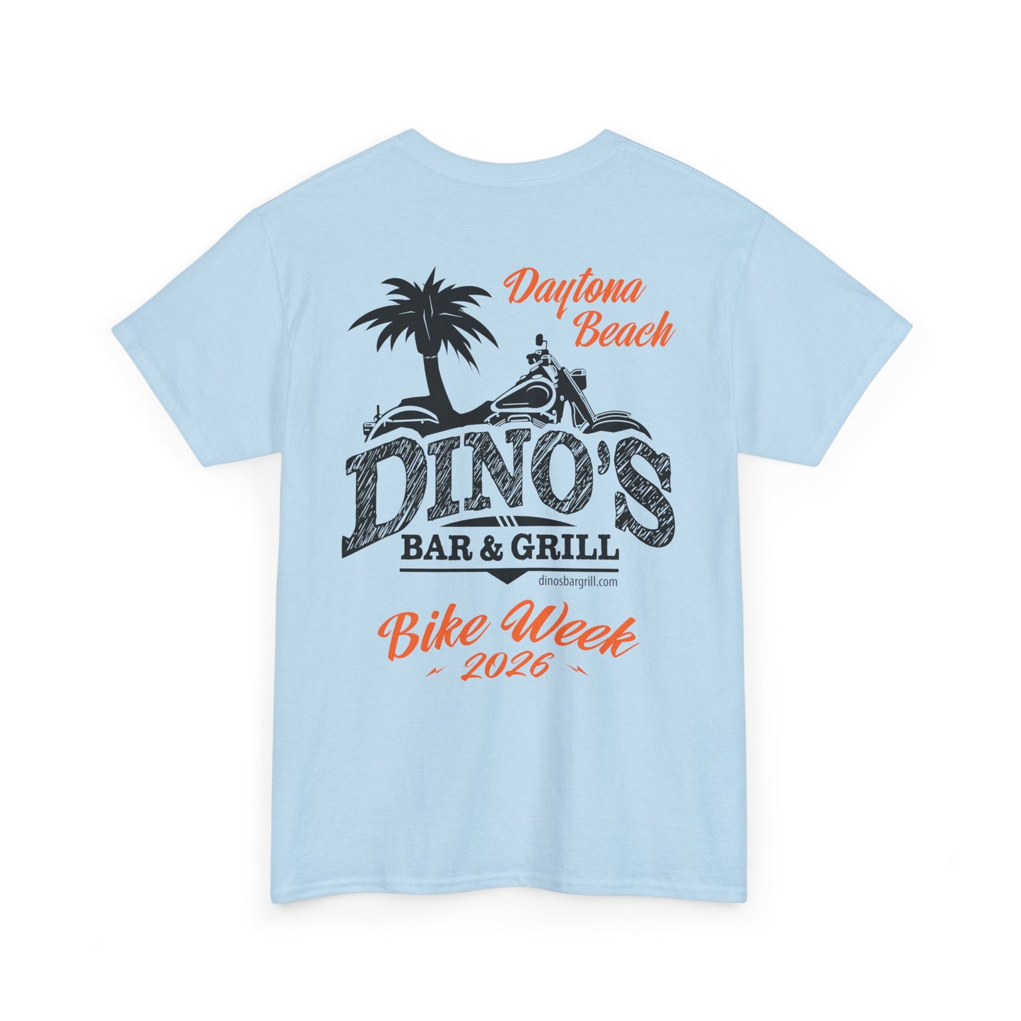 2-Sided T‑Shirt | Bike Week 2026 | Dino's Bar & Grill | Daytona Beach