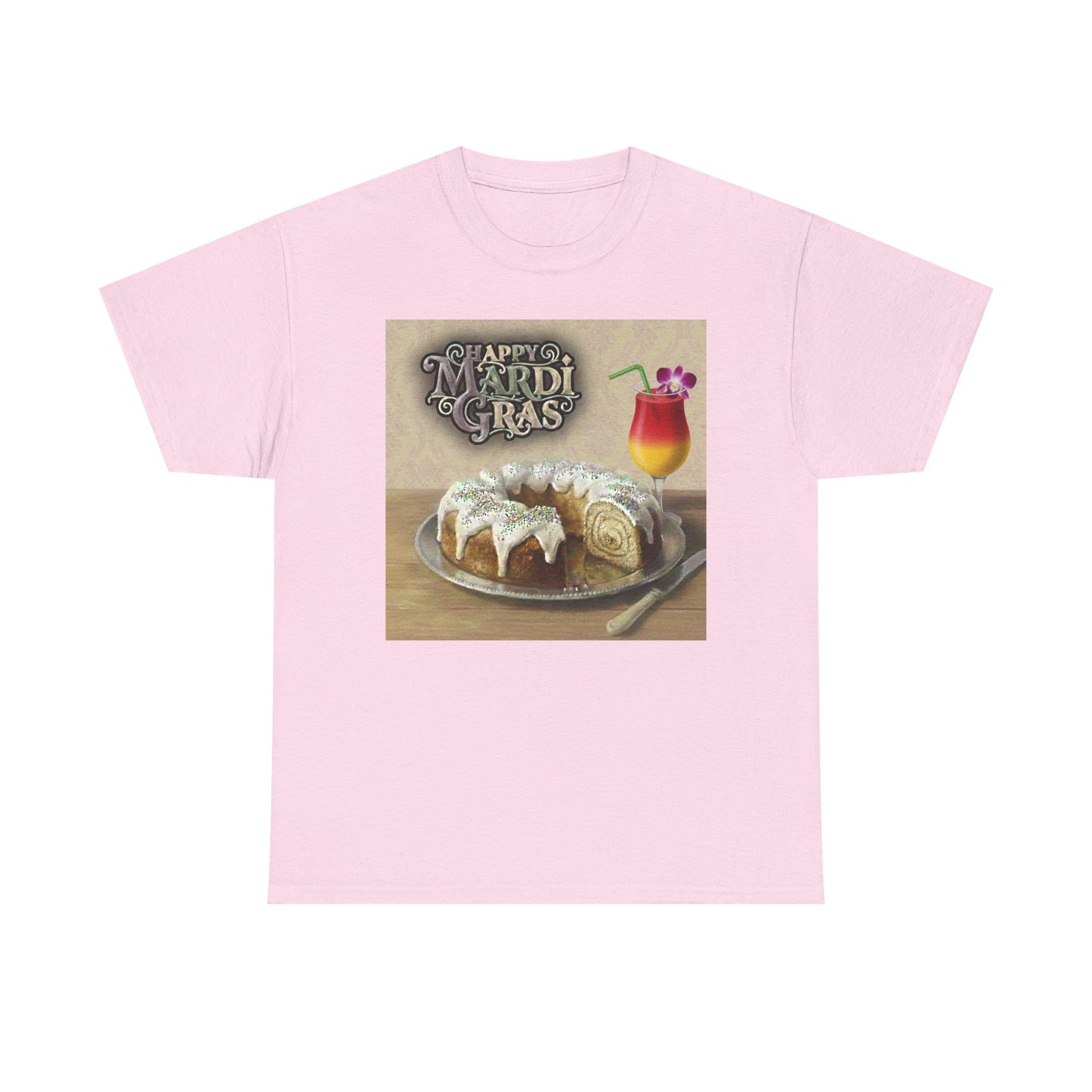 Mardi Gras King Cake and Drink | Happy Mardi Gras Fat Tuesday