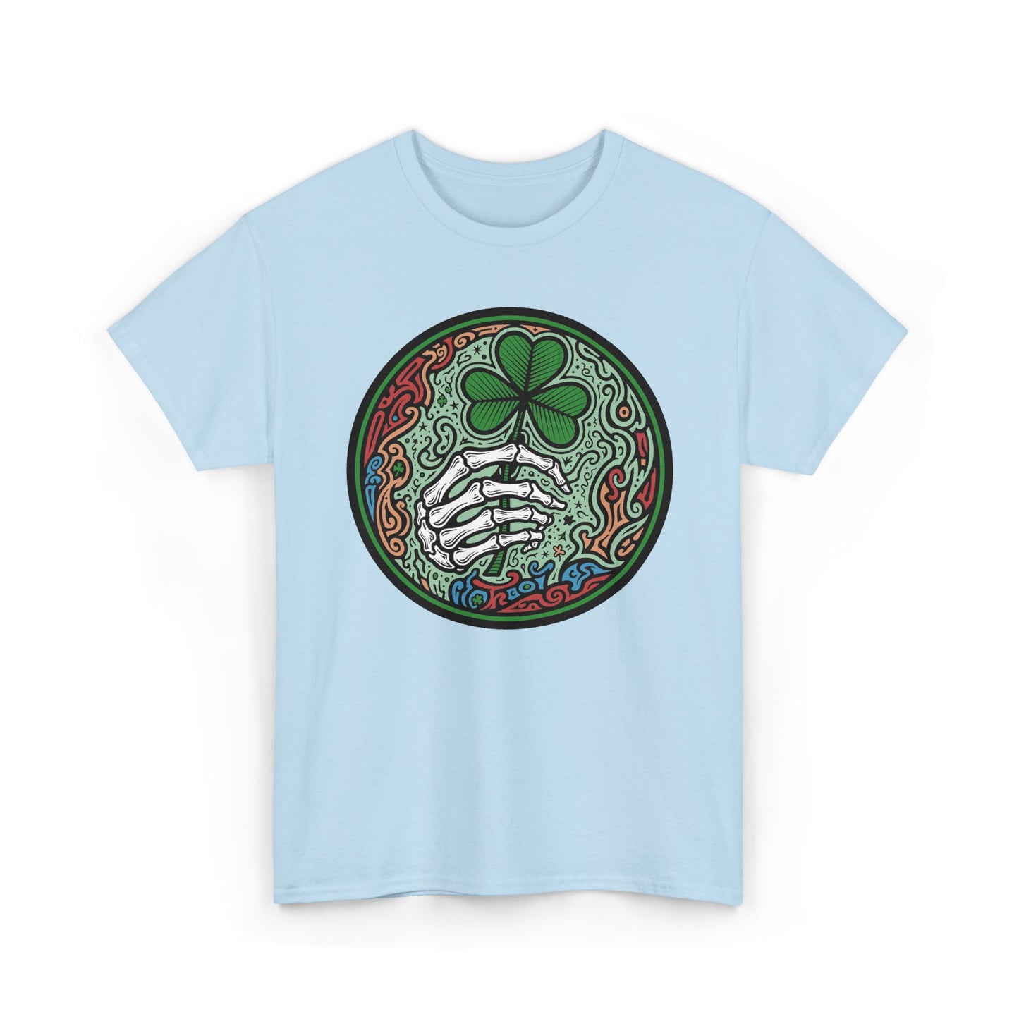 St. Patrick’s Day Skeleton Hand with Shamrock T‑Shirt