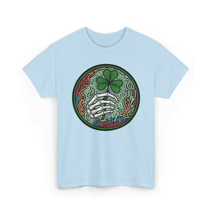 St. Patrick’s Day Skeleton Hand with Shamrock T‑Shirt