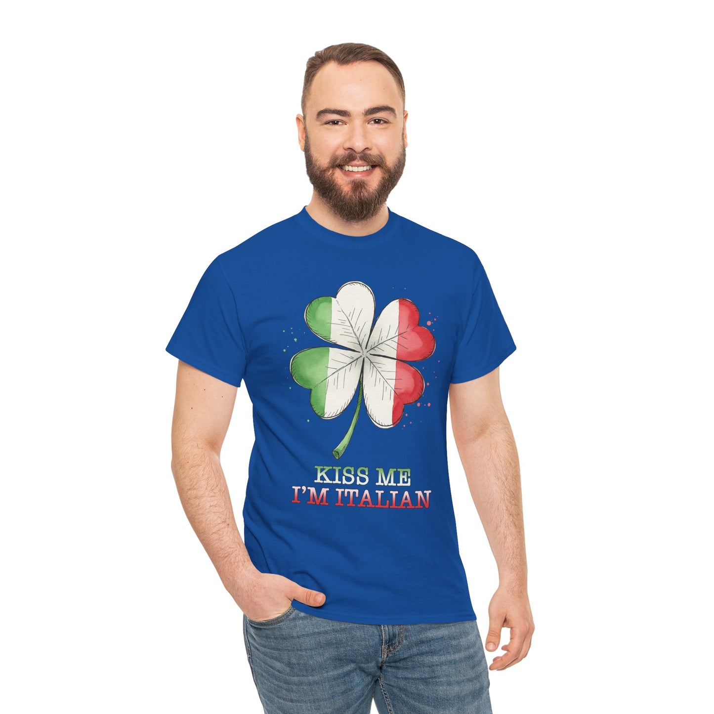St. Patrick’s Day Kiss Me I'm Italian Shamrock T‑Shirt
