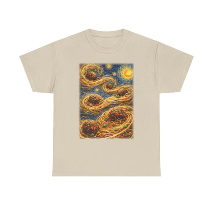 Spaghetti Night Van Gogh Inspired Swirl Tee |  Starry Night Sky Art