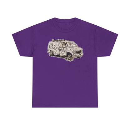 Free Pierogies Sketchy Van Funny Tee | Bad Food Truck Illustration T-Shirt
