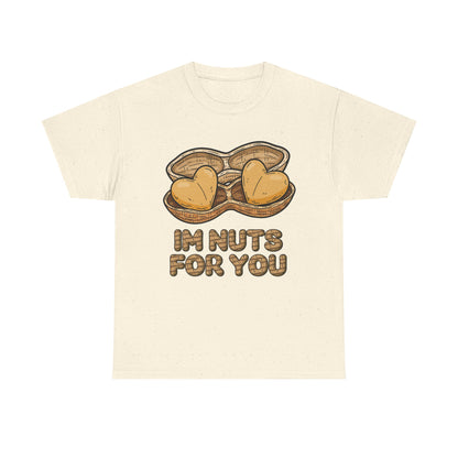 Valentines Day ! "Im Nuts for You" Tee | Heart shaped peanuts | Valentines Gift