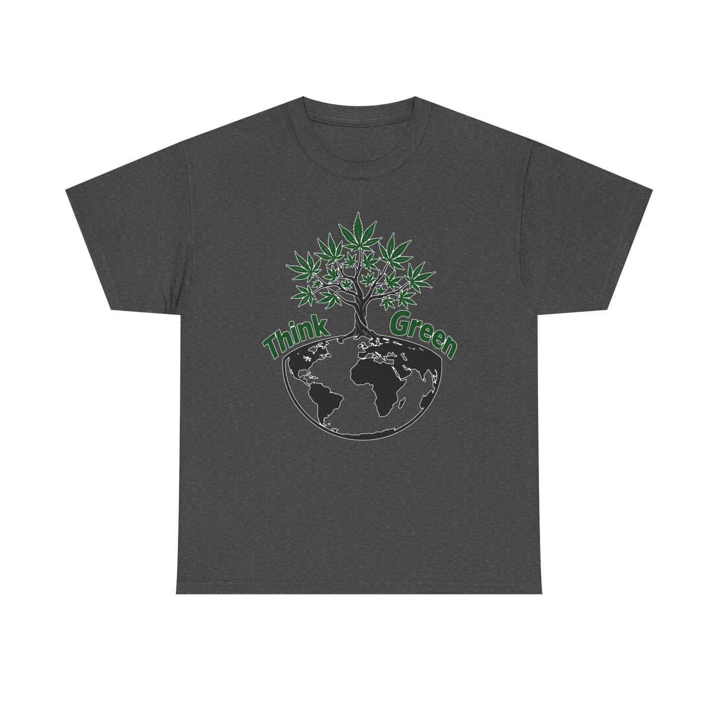 Think Green Marijuana Earth Tree T-Shirt | Environmental Graphic Tee