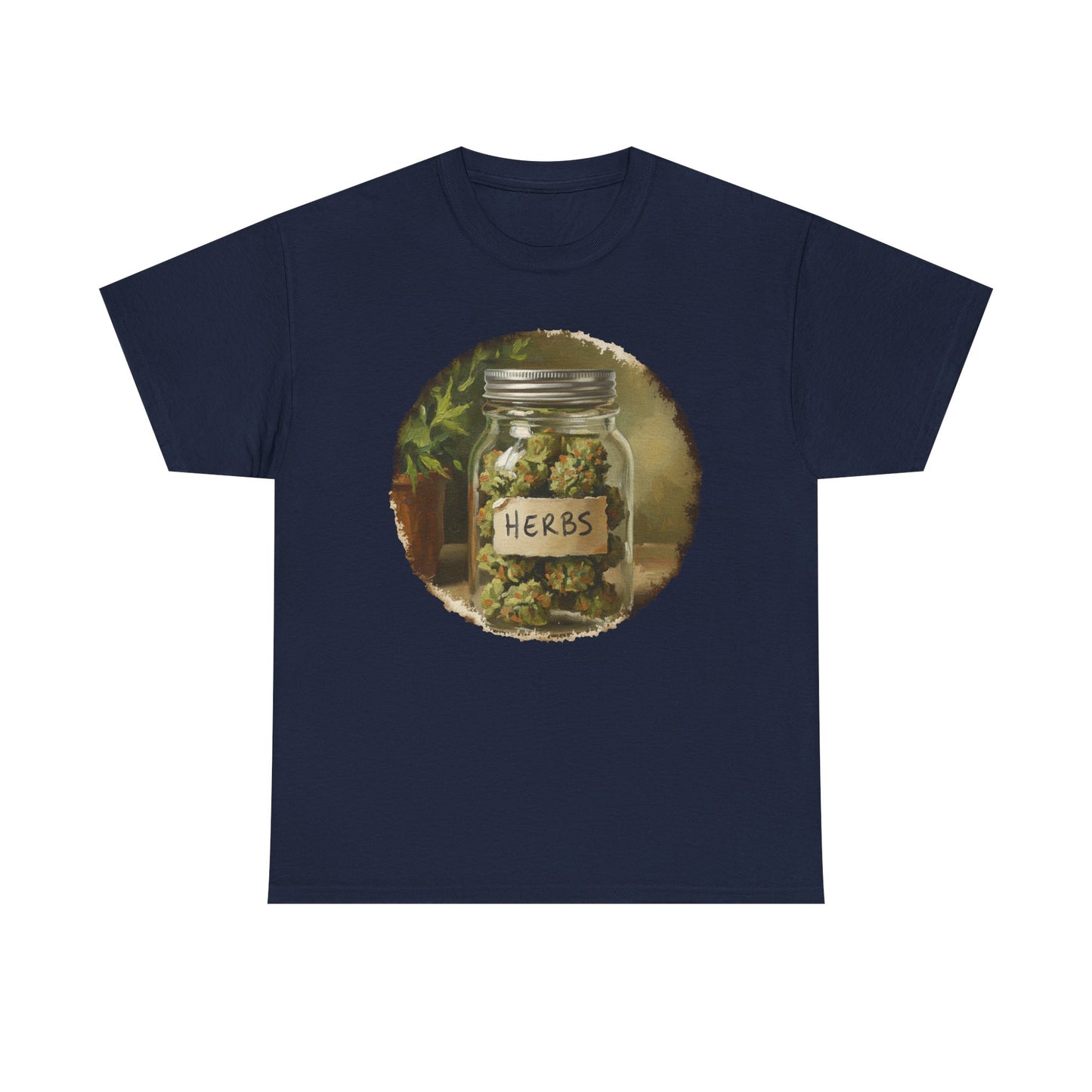 Marijuana Mason Jar Tee | Weed Herb Jar Illustration