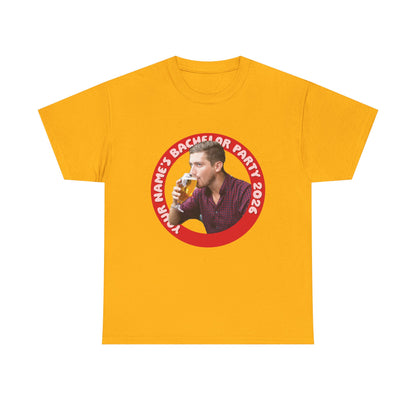 Bachelor Party Photo Tee | Custom Photo, Name & Year Circle