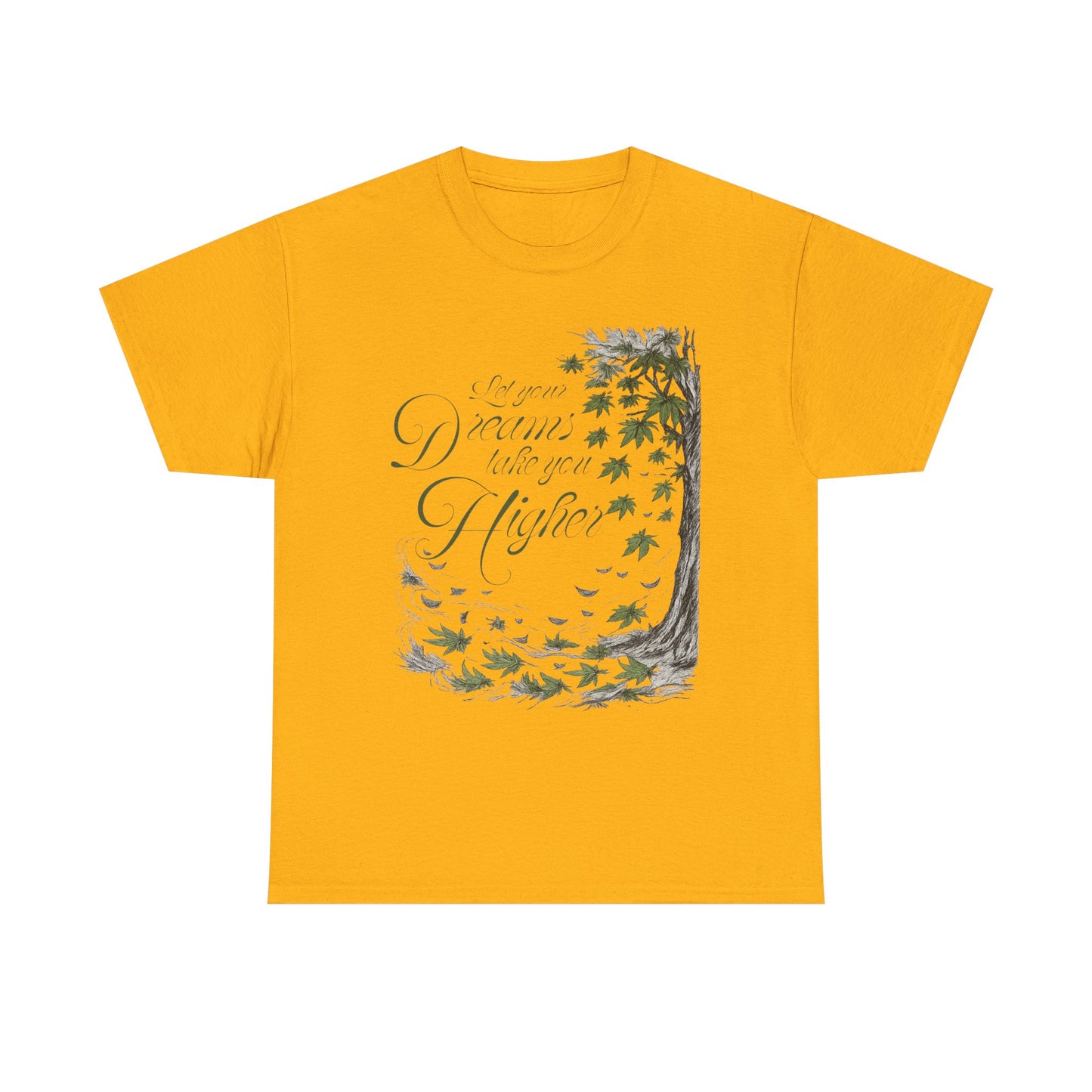 Falling Maple Leaves Tree Tee | Inspirational Script Quote Shirt