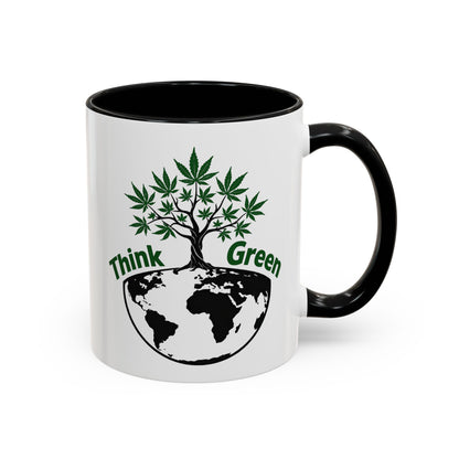 Think Green Tree Earth mug | Accent Coffee Mug 11oz 15oz