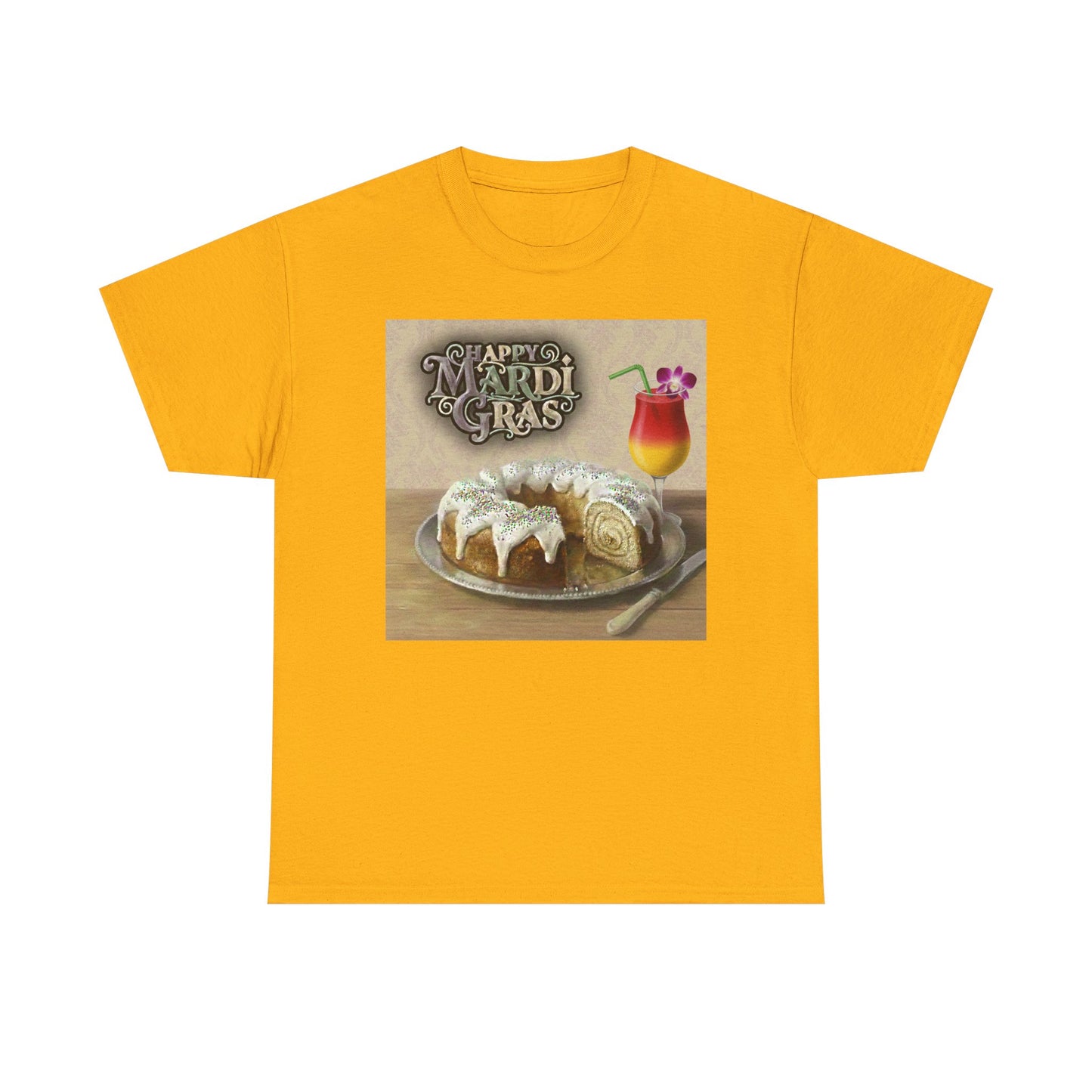 Mardi Gras King Cake and Drink | Happy Mardi Gras Fat Tuesday