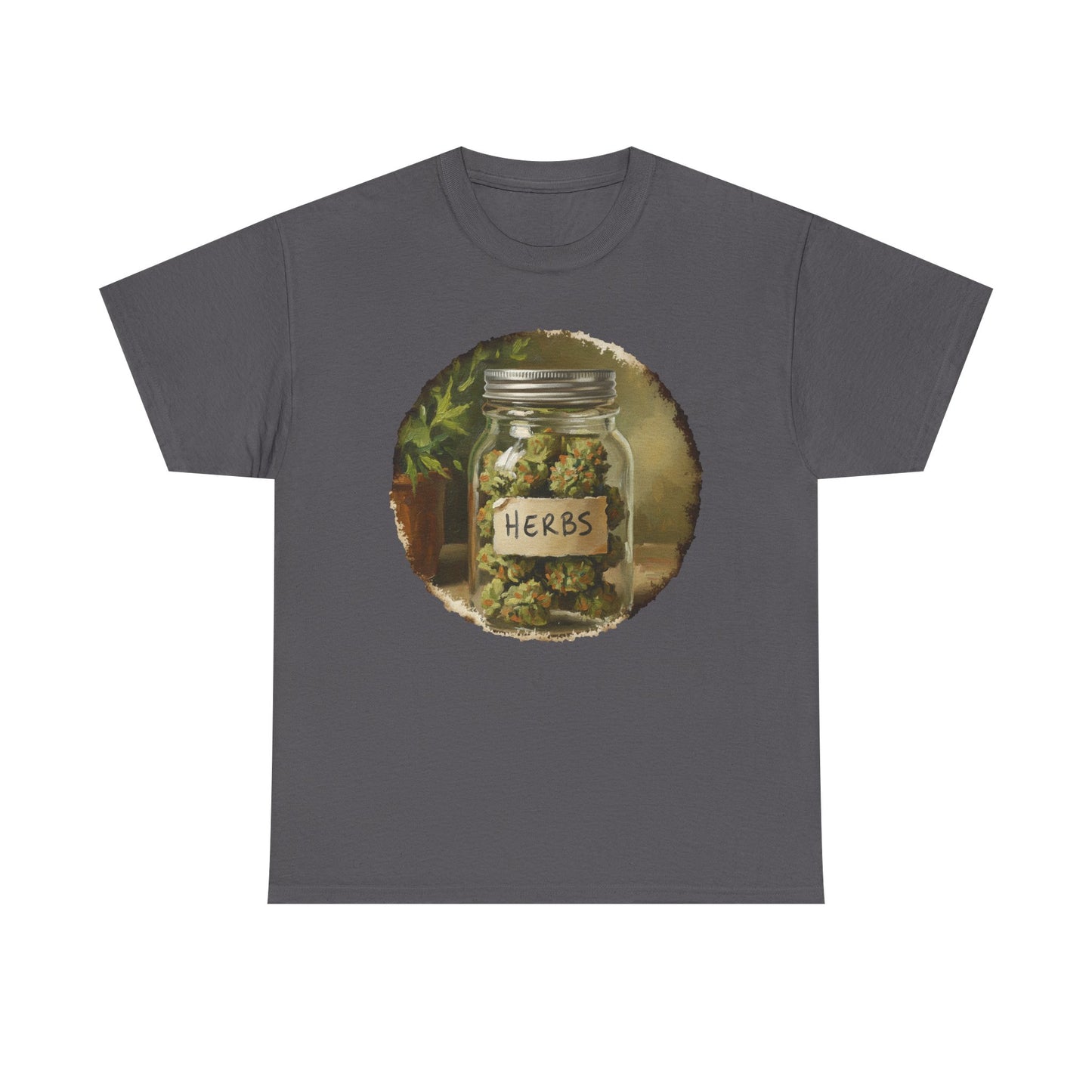 Marijuana Mason Jar Tee | Weed Herb Jar Illustration