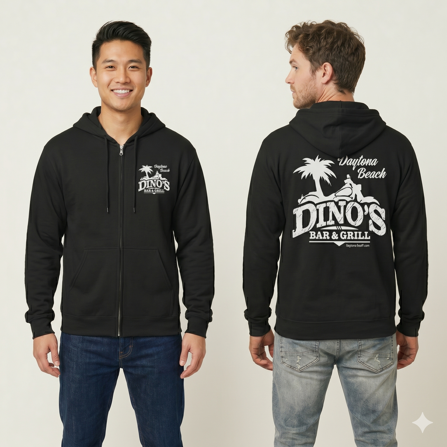 2 Sided Zip-Hoodie | Dino's Bar & Grill | Daytona Beach