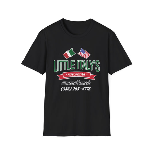 Little Italy's Ristorante Soft Style T-Shirt | Ormond Beach | Italian American Flag Logo