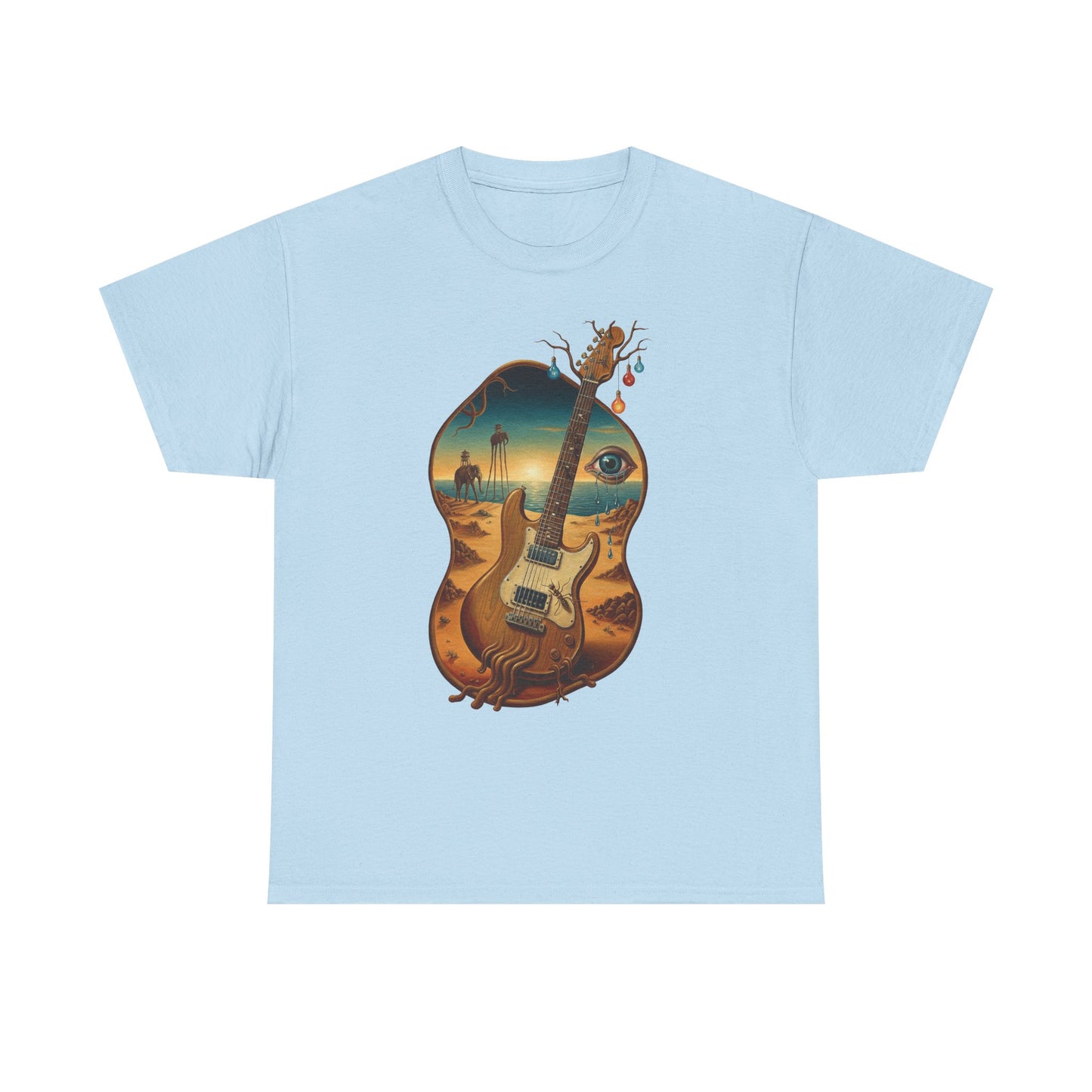 Surreal Desert Guitar Tee | Acoustic Guitar, Desert Landscape