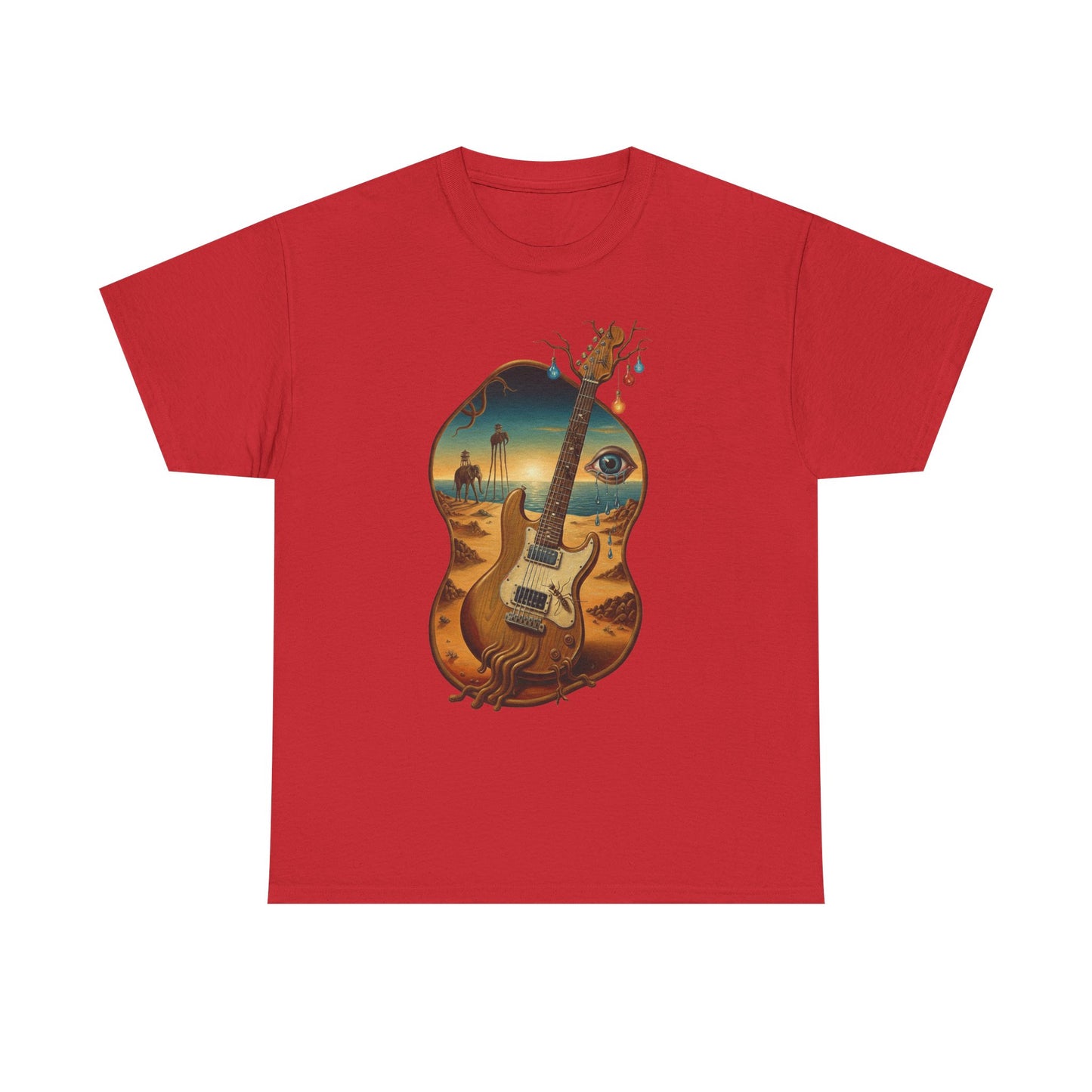 Surreal Desert Guitar Tee | Acoustic Guitar, Desert Landscape