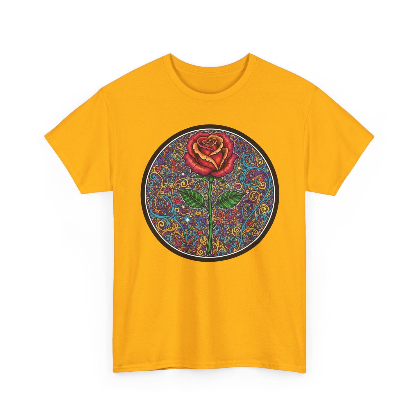 Floral Rose Mandala Tee | Psychedelic Boho Rose Graphic T-Shirt