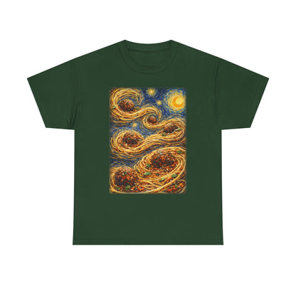 Spaghetti Night Van Gogh Inspired Swirl Tee |  Starry Night Sky Art