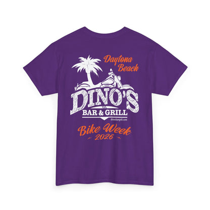 2-Sided T‑Shirt | Bike Week 2026 | Dino's Bar & Grill | Daytona Beach