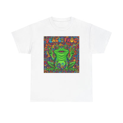 Peace Frog psychedelic frog tee | colorful hippie frog shirt