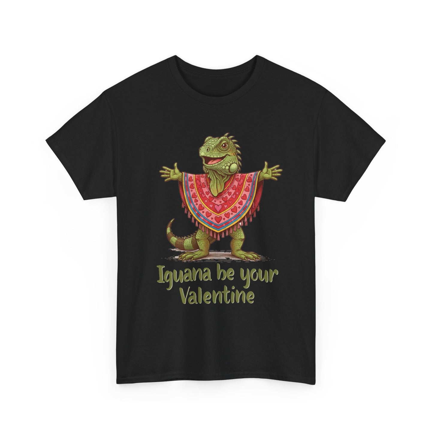 Valentines Day ! "Iguana be your Valentine" Tee | Happy Iguana in Heart Poncho | Valentines Gift