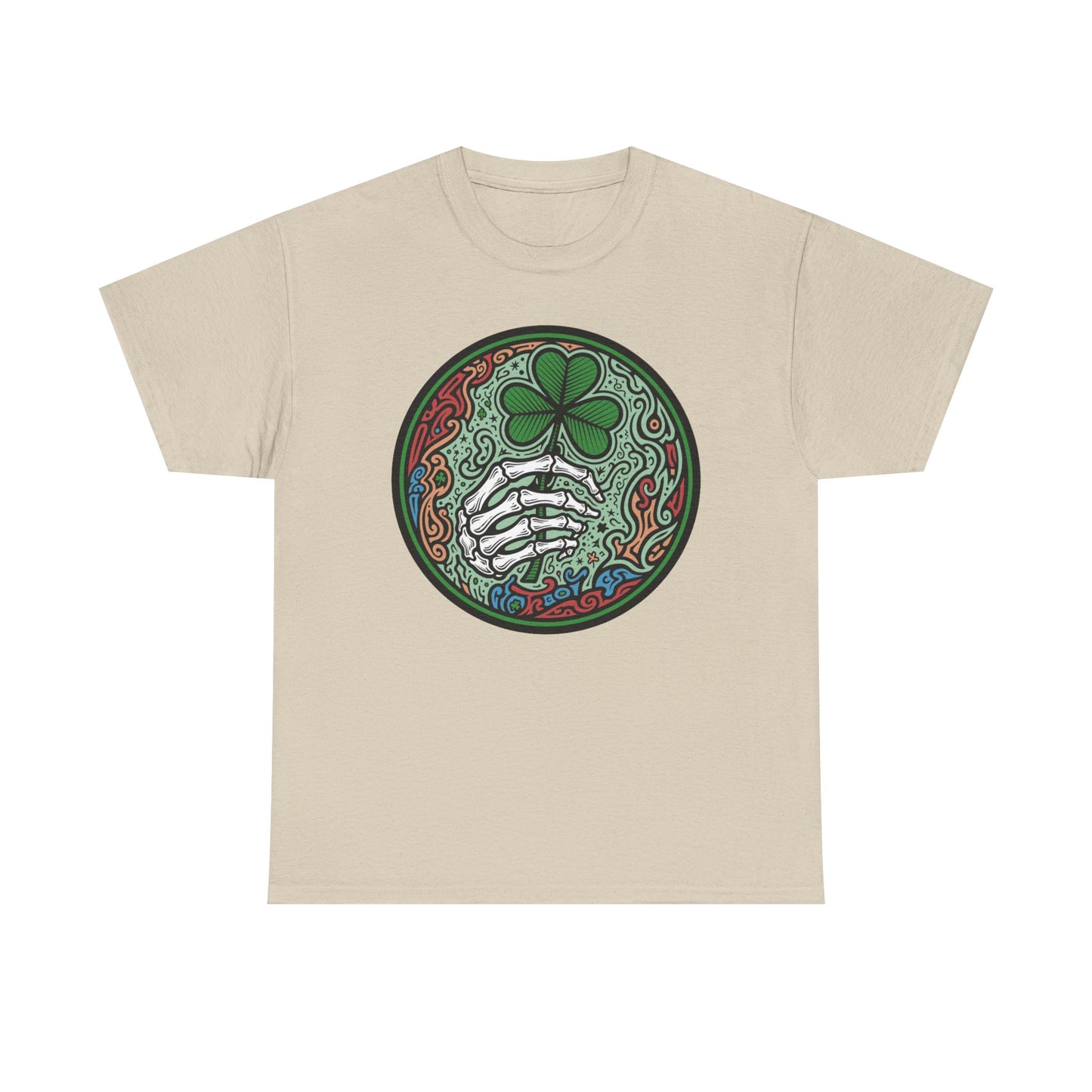 St. Patrick’s Day Skeleton Hand with Shamrock T‑Shirt