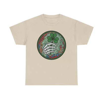 St. Patrick’s Day Skeleton Hand with Shamrock T‑Shirt
