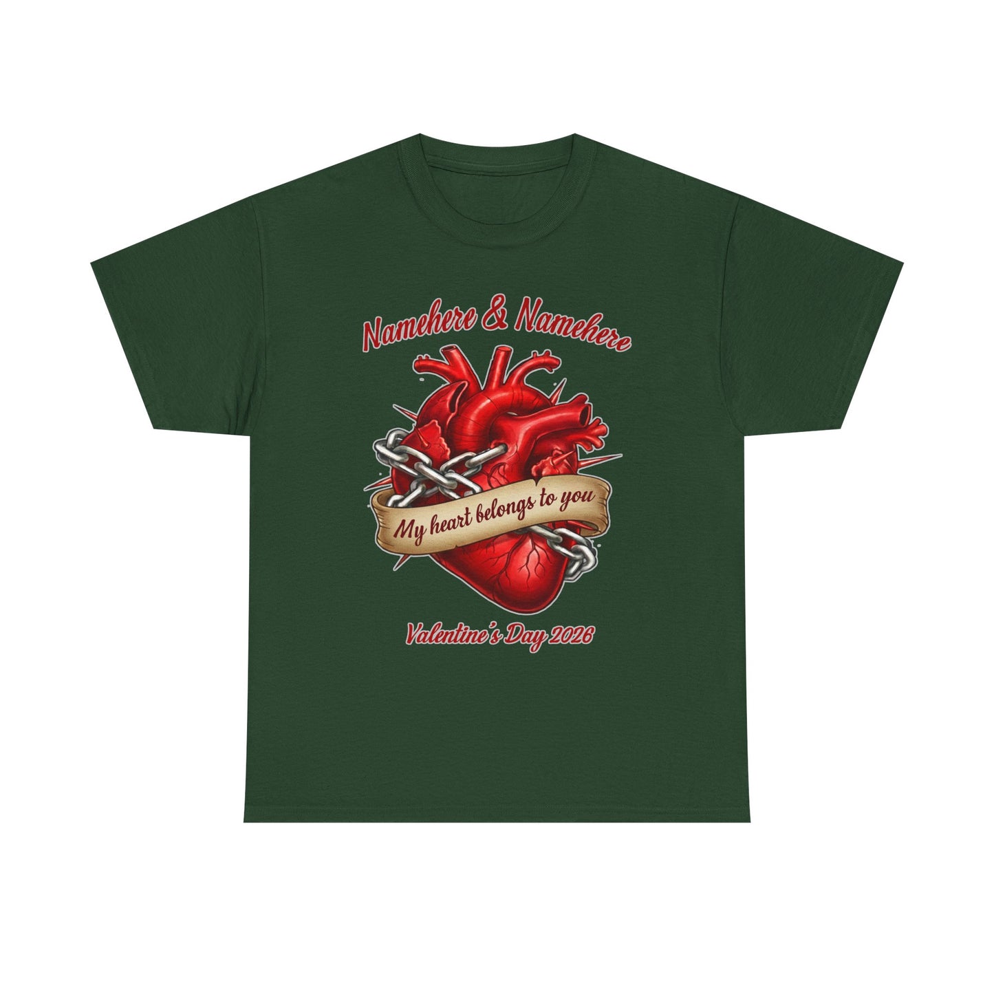 Valentines Day CUSTOMIZABLE | My heart is yours | Heart in chains | Personalized T-shirt
