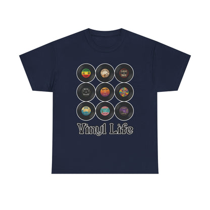 Vinyl Life record collection Tee | Retro vinyl records graphic T-Shirt