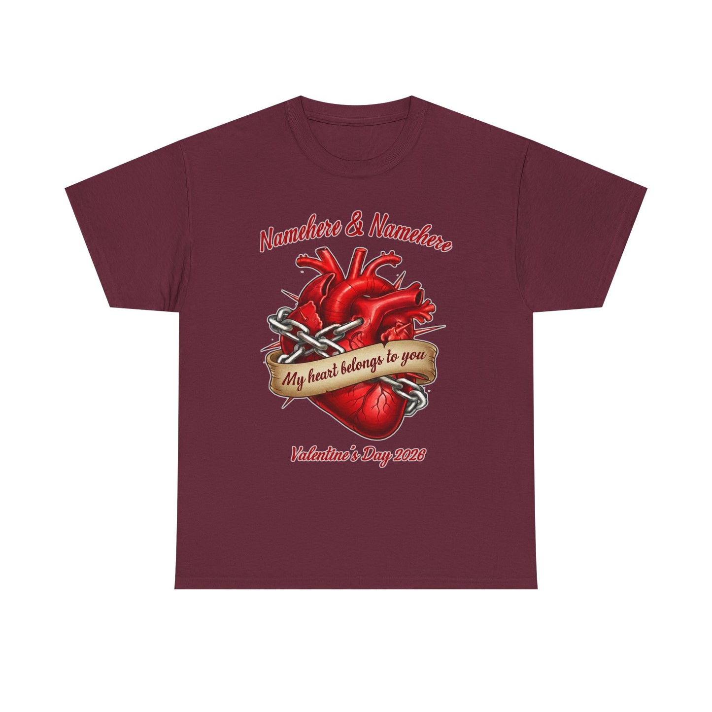 Valentines Day CUSTOMIZABLE | My heart is yours | Heart in chains | Personalized T-shirt