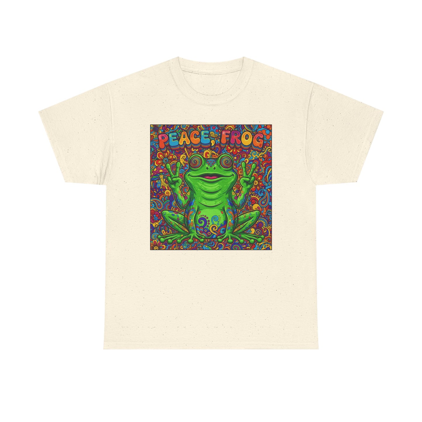 Peace Frog psychedelic frog tee | colorful hippie frog shirt