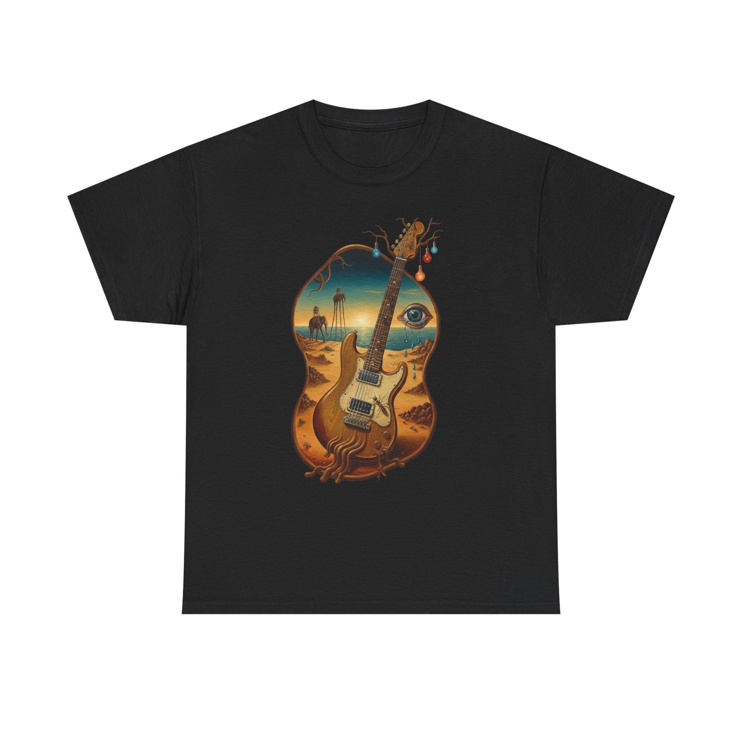 Surreal Desert Guitar Tee | Acoustic Guitar, Desert Landscape