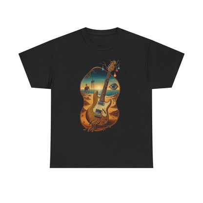 Surreal Desert Guitar Tee | Acoustic Guitar, Desert Landscape