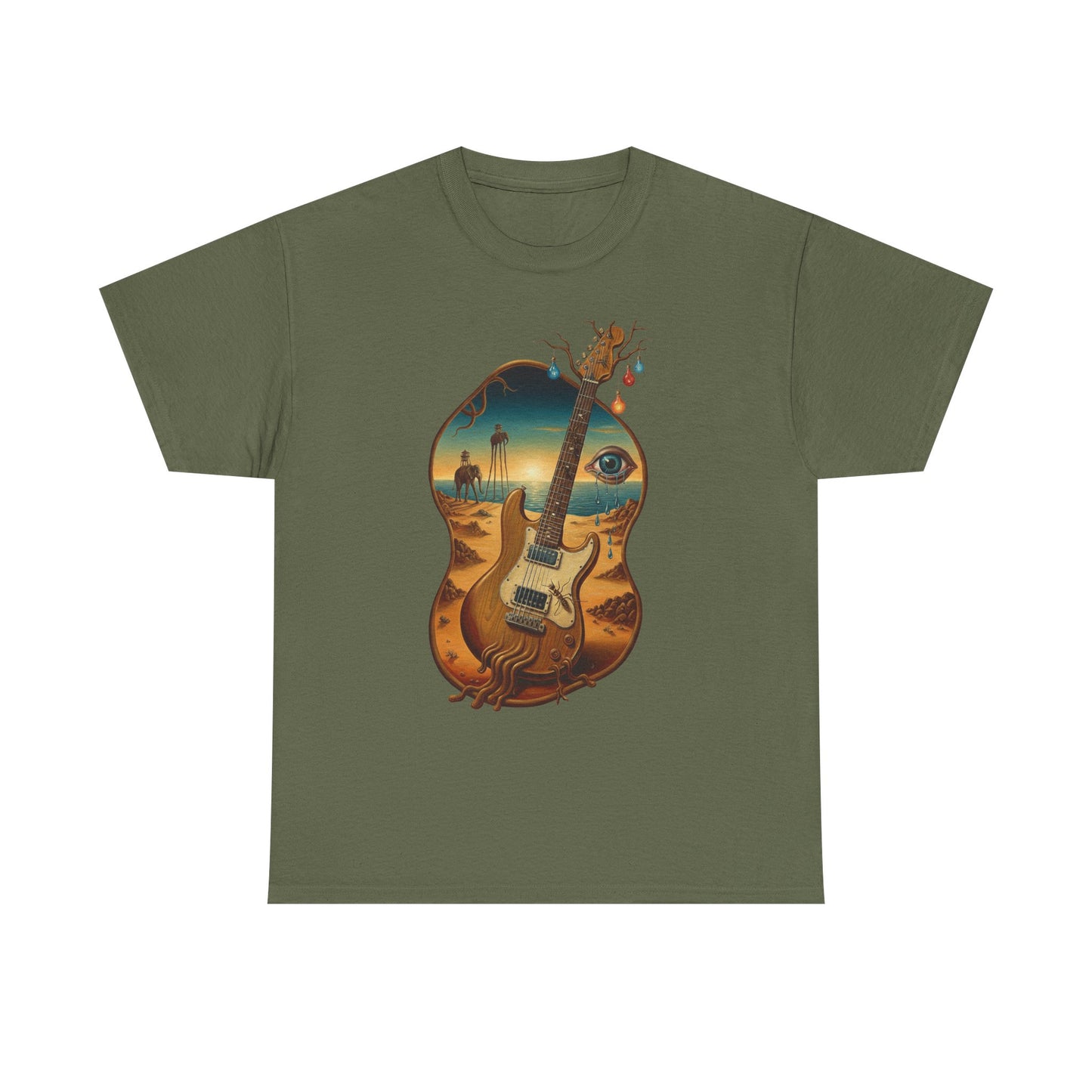 Surreal Desert Guitar Tee | Acoustic Guitar, Desert Landscape