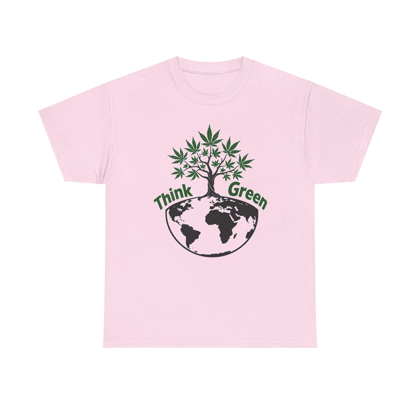 Think Green Marijuana Earth Tree T-Shirt | Environmental Graphic Tee
