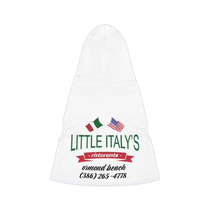 Little Italy's Ristaurante Pet Hoodie | Ormond Beach | Italian American Flag Logo