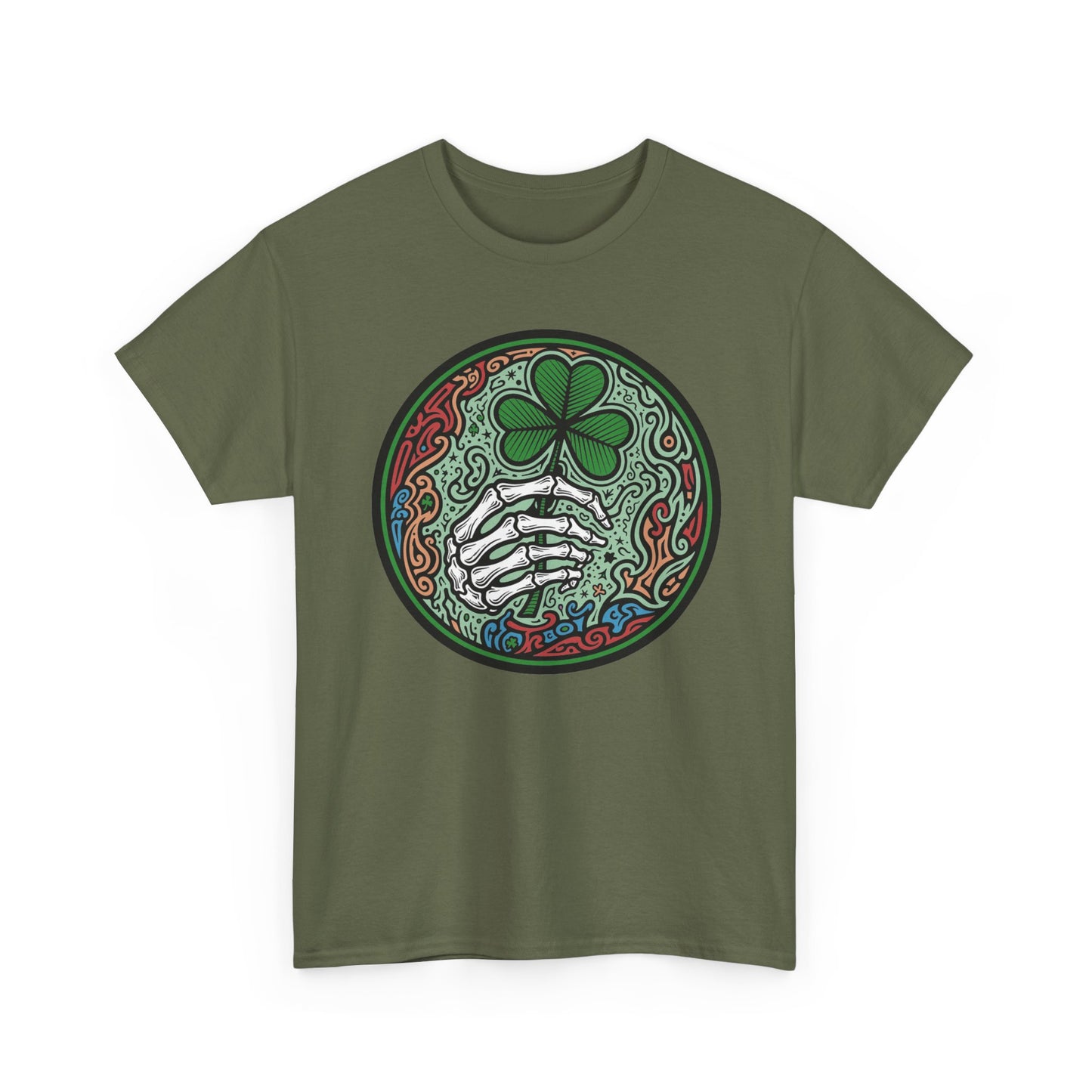 St. Patrick’s Day Skeleton Hand with Shamrock T‑Shirt