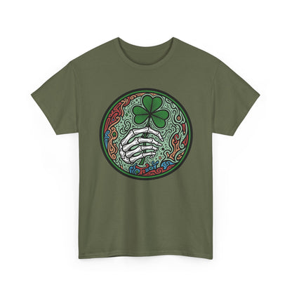 St. Patrick’s Day Skeleton Hand with Shamrock T‑Shirt