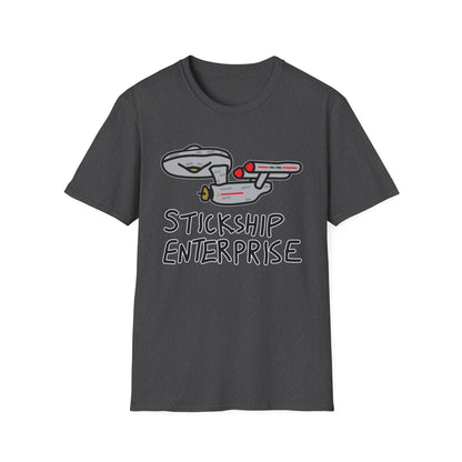 Stickship Enterprise T-Shirt | Space Ship Cartoon Tee