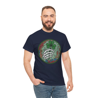 St. Patrick’s Day Skeleton Hand with Shamrock T‑Shirt