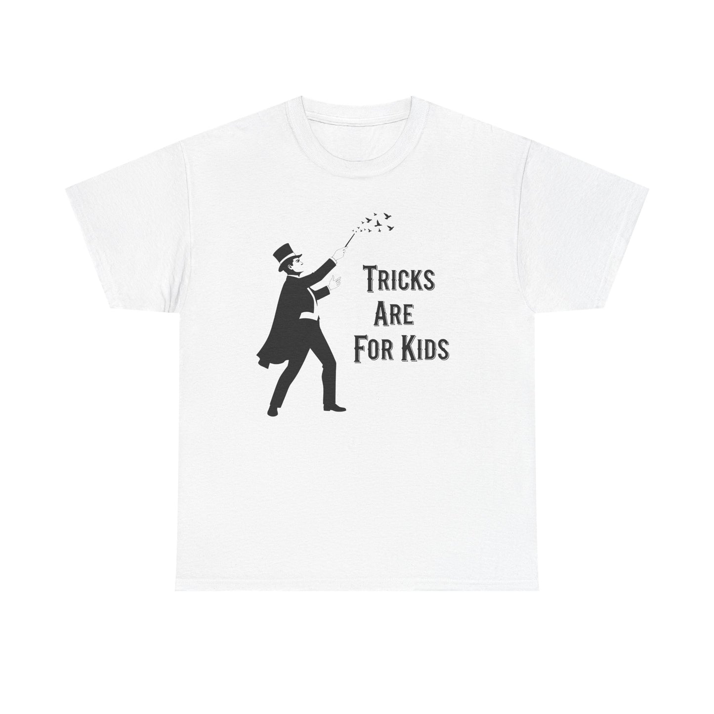 Vintage Magician Silhouette Tricks Are For Kids Tee | Magic Theme T-Shirt