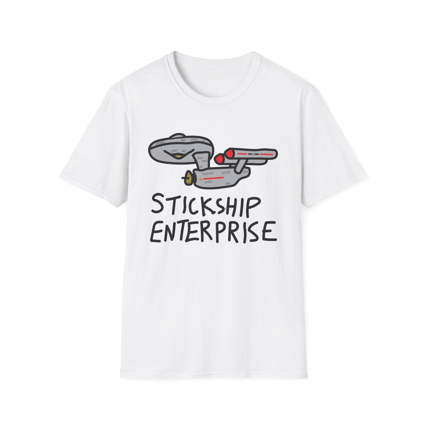 Stickship Enterprise T-Shirt | Space Ship Cartoon Tee