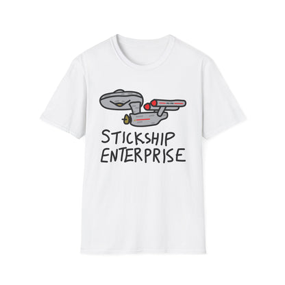 Stickship Enterprise T-Shirt | Space Ship Cartoon Tee